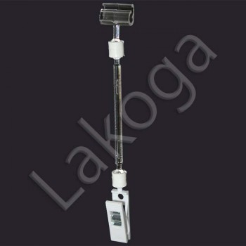 Держатель ценника прищепка 1 со штангой 95 и Зигзаг 2 Прозрачный